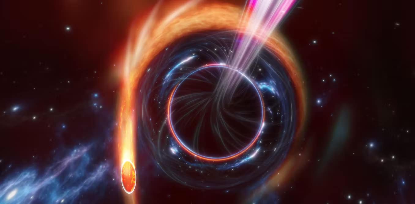 Una stella viene lacerata dalla forte gravità di un buco nero, provocando il lancio di un getto relativistico