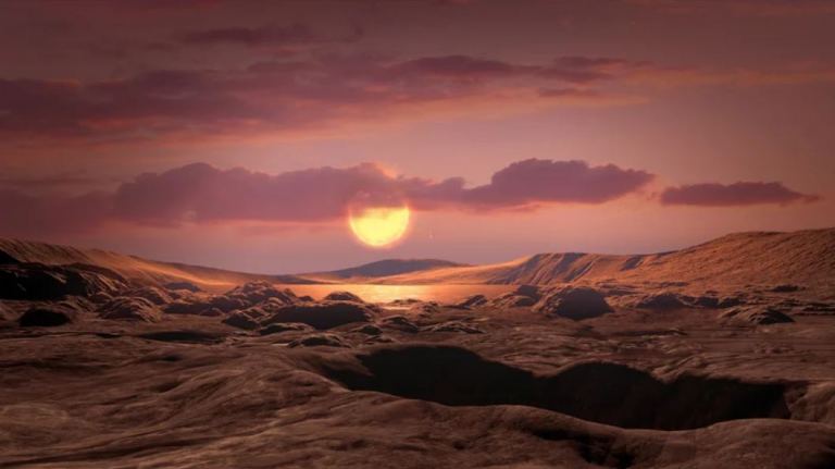 Concezione artistica di un esopianeta roccioso di massa terrestre come Wolf 1069 b in orbita attorno a una stella nana rossa. Credito: NASA/Ames Research Center/Daniel Rutter