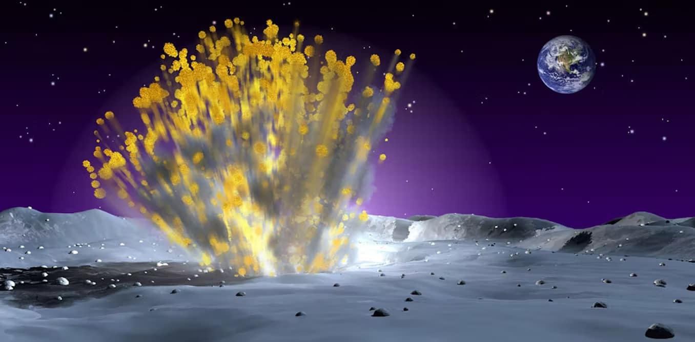 Alcune particelle generate dall'impatto dei meteoroidi sulla Luna possono assorbire acqua